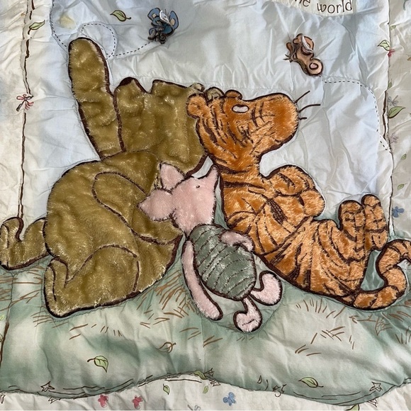 Vintage Winnie The Pooh Friends 3D Calliope Crib Quilt Comforter Tigger Piglet - Picture 6 of 8
